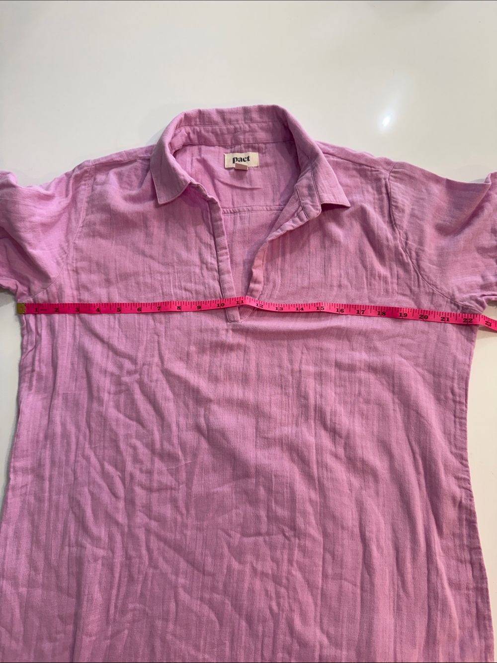 Pact Organic Cotton Coastal Double Gauze Beach Cover-Up Dress Lilac Pink. Small - Picture 9 of 10